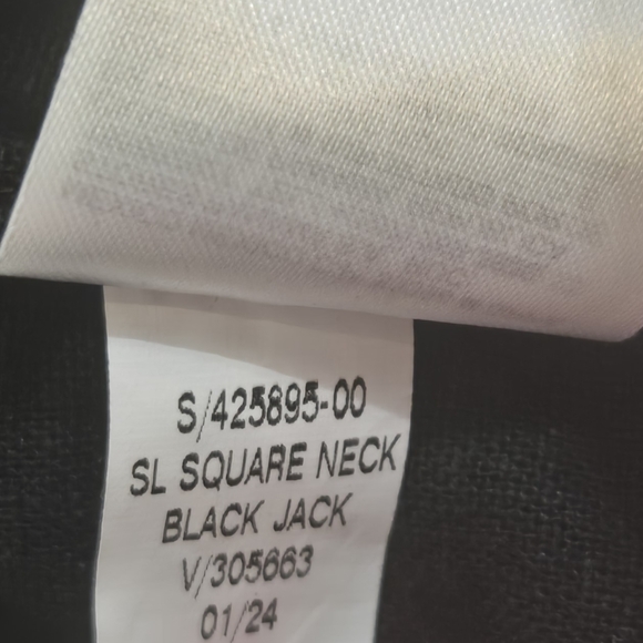 Old Navy Black Linen-Blend Squareneck Midi-Dress, Size Medium - Picture 7 of 7